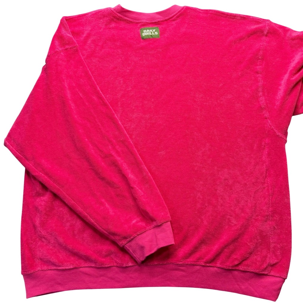 Daily Dr!lls M/L Terry Oversized Crewneck Sweatshirt Hot Pink
